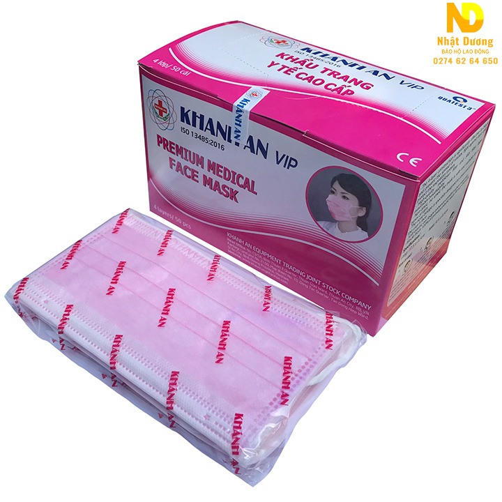 khẩu trang y tế 4 lớp màu hồng