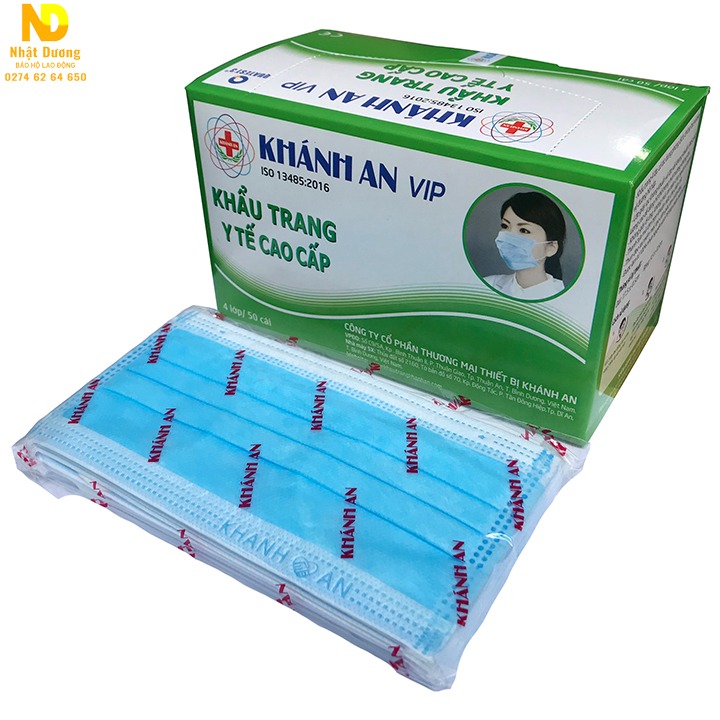 khẩu trang y tế 4 lớp màu xanh